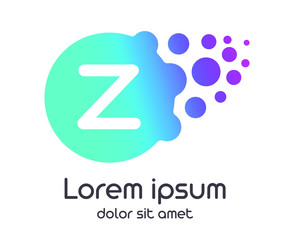 z dots logo with gradient full vector