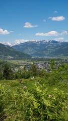View on Kaprun town surrounded with mountains
