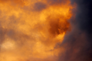 Fototapeta na wymiar epic stormy fall cumulus clouds