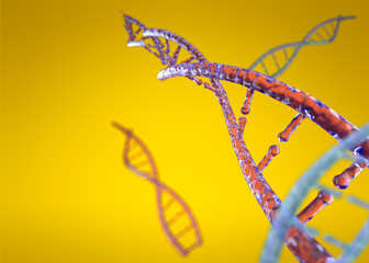 3D model dna. 3d render heredity. 3d image dnk molecule.