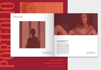 Portfolio Layout with Red Accents