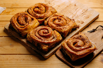 Golfeados with cheese baked and ready to eat. Golfeados typical dessert in Venezuela.