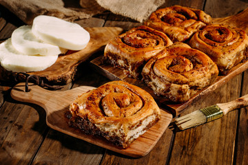 Golfeados with cheese baked and ready to eat. Golfeados typical dessert in Venezuela.