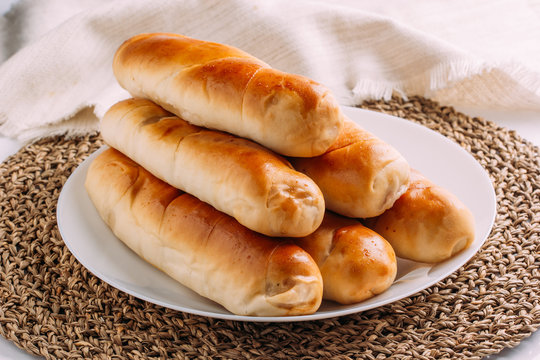 Venezuelan typical breakfast, cachitos of ham