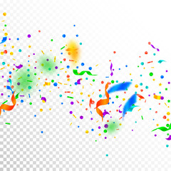 Streamers and confetti. Festive tinsel and foil ri