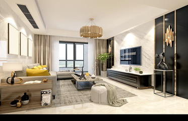 3dc render living room