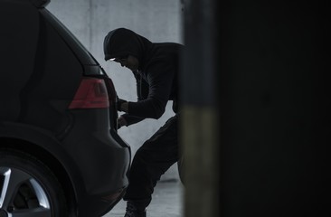 Car Thief Stealing Vehicle
