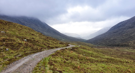 West Hiland Way Track, landscape between Kinlochleven and Fort William, long distance hike - Scotland, UK