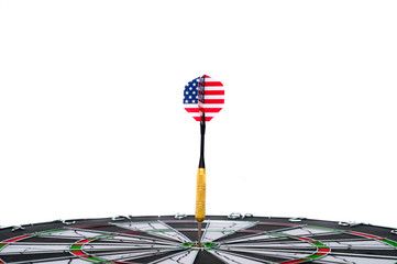 darts with american flag on black background