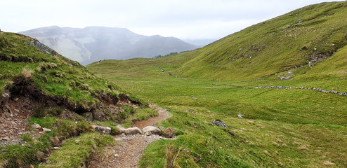 Fototapeta premium West Hiland Way Track, landscape between Kinlochleven and Fort William, long distance hike - Scotland, UK