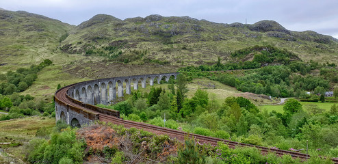 Glenfinnan Viaduct at Glenfinnan - Scotland, UK