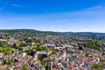Aerial view of Zurich  city in Switzerland