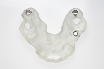 dental template for implantation on white background
