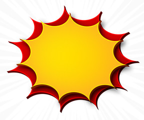 Comics background. Cartoon poster in pop art style with yellow-red speech bubbles with halftone effect. Funny colorful banner with place for text on white backdrop