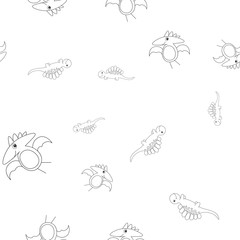 Stegosaurus and pterodactyl seamless pattern