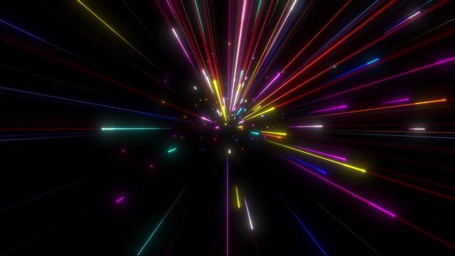 Colorful Supersonic Light Streaks Looping Background