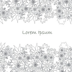 Seamless floral monochrome background, Lorem Ipsum stock vector illustration for web, for print