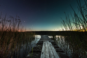 NIght sky at the lake Maróz