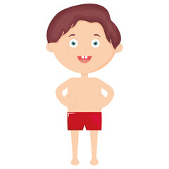 little boy with swimsuit character