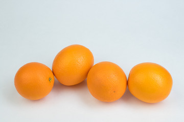 Ripe orange fresh orange, isolated on white background.
