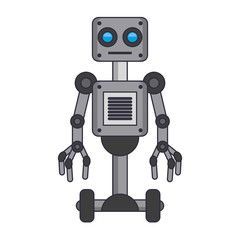 electric robot icon cartoon isolated