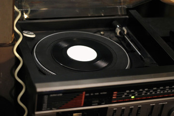 Obraz premium vinyl record on a turntable