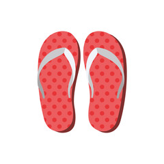 striped beach sandals on white background