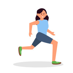 Fototapeta na wymiar Stock illustration running girl athlete 