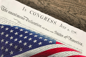 independence day usa flag and 4th july original declaration of independence of united states of...