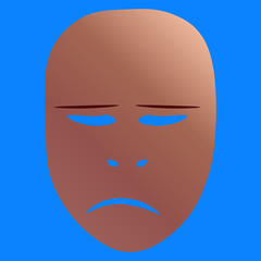 Sorrowful theatrical mask. Vector illustration.