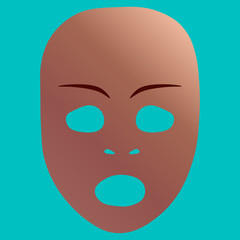 Astonished theatrical mask. Vector illustration.