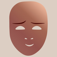Cute theatrical mask. Vector illustration.
