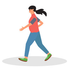 Stock illustration running girl athlete 