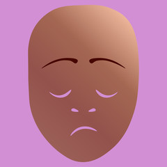 Dreary theatrical mask. Vector illustration.