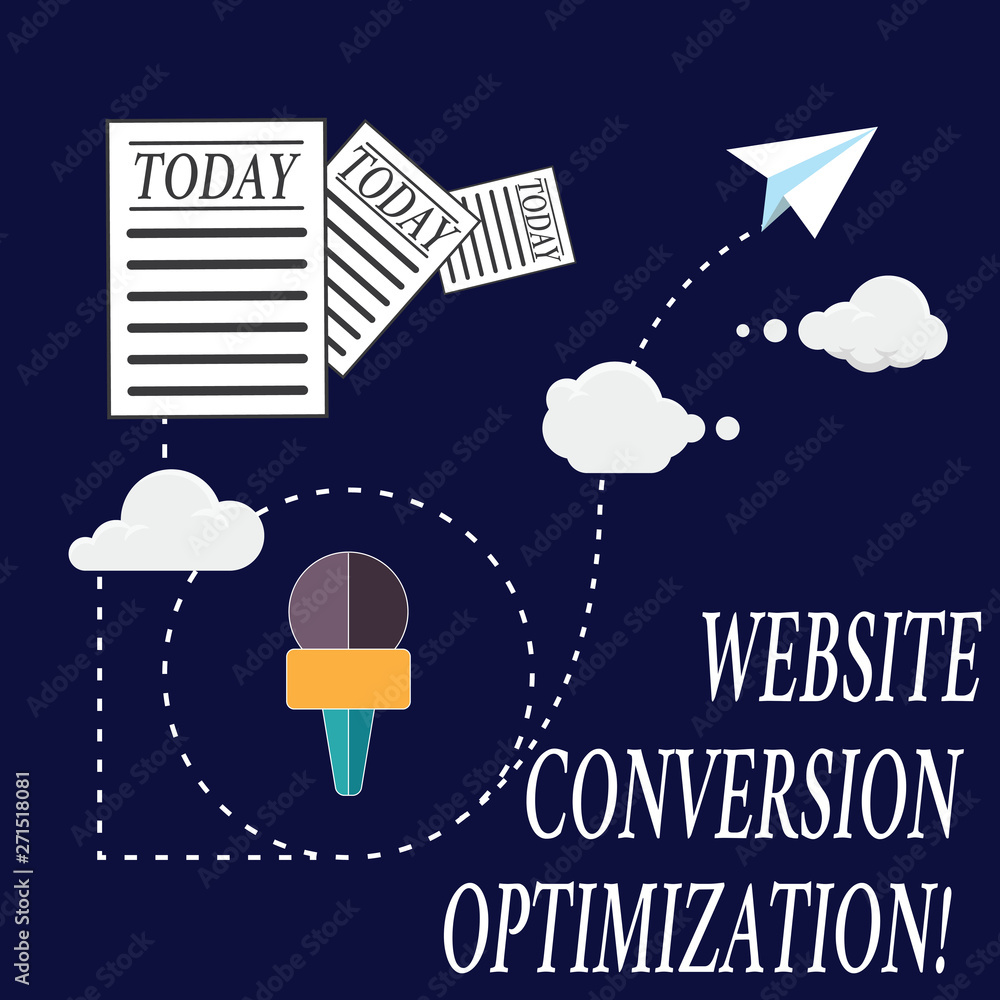 Poster text sign showing website conversion optimization. conceptual photo system for increasing website vi