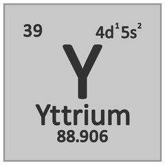 Periodic table element yttrium icon.