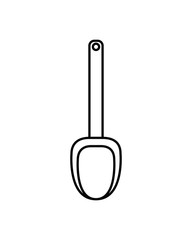 shovel to play on the beach on white background