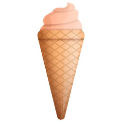 beautiful tasty cartoon ice cream icon, vector illustration