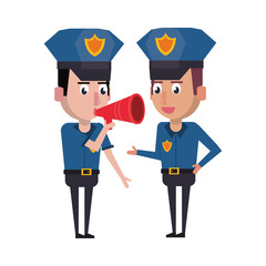 policemen working avatar cartoon character