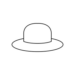 hat with ribbon on white background