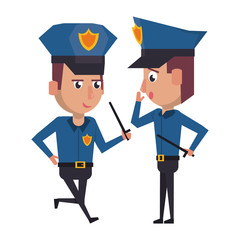 policemen working avatar cartoon character