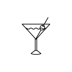 silhouette of cocktail on white background