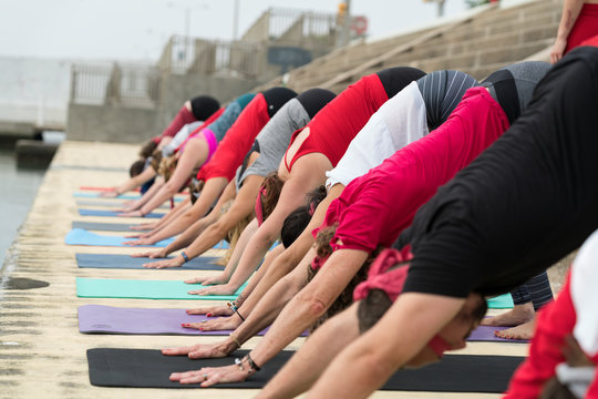 Yoga Warm Up Streatching on Seawall