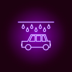 car wash outline icon in neon style. Elements of car repair illustration in neon style icon. Signs and symbols can be used for web, logo, mobile app, UI, UX