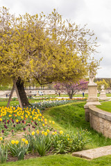 Paris, France - APRIL 9, 2019: Cozy Garden in Paris
