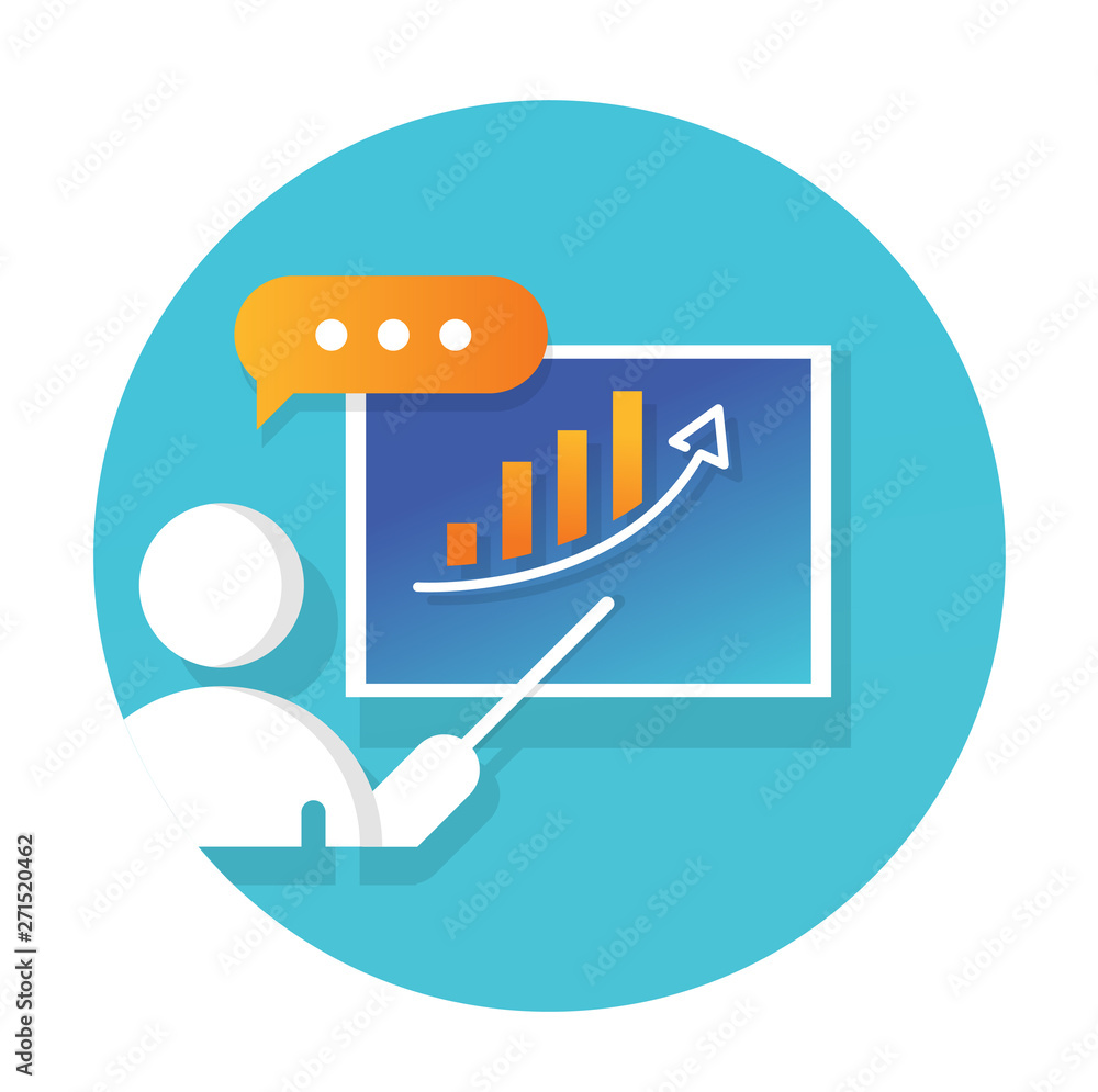 Poster presentation graph icon flat vector design