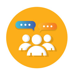 people group chat and speech bubble flat Icon design