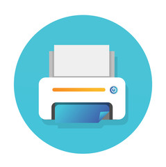 printer icon flat vector design