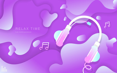 RELAX TIME Fluid Shapes abstract Background for banners presentations,landing page and template. Vector design.