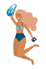 Girl with swim wear design